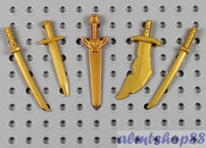LEGO - 5x Sword Combo Gold - Greatsword Short Shamshir Katana Weapon Minifigure - Picture 1 of 1