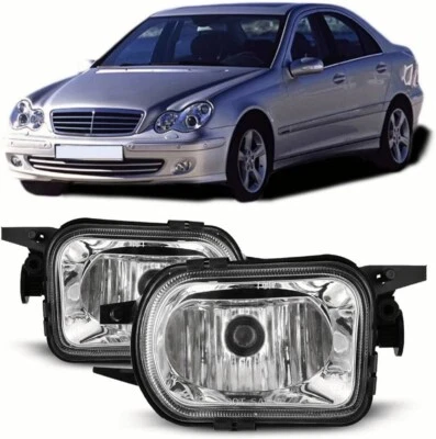 Conjunto de luces antiniebla transparentes para Mercedes Benz W203 Clase C 2002-2004 Foto 1 de 4