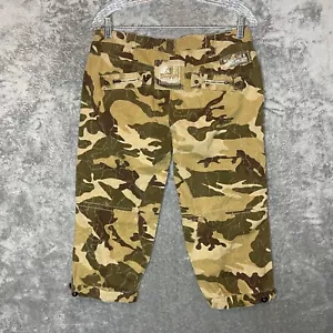 Vintage Da Nang Y2K Baggy Low Rise Utility Camo Capri Embellished Pants M NWT - Picture 1 of 15