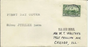1935 HAMILTON ONTARIO CANADA 1935 Silver Jubilee Ten Cent Stamp Cover - Picture 1 of 1