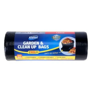1x/3x/5x Rolls Garbage Bin Liner/Garden Bag 90L Heavy Duty Clean Up 80x100cm Set - Picture 1 of 14