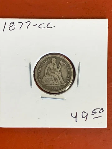 1877 CC Seated Liberty Silver Dime Cover