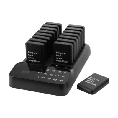 Wireless Pagers Calling System 16 Coasters Buzzer Vibrator Bell Restaurant Hotel