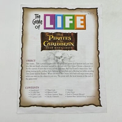 Life Pirates of the Caribbean Dead Man's Chest Instructions 2005 Replacement - Image 1 of 2