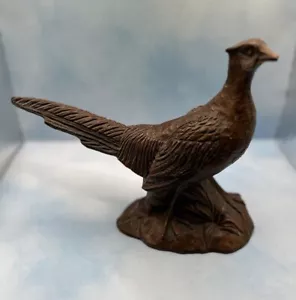Vintage Red Mill Mfg handgefertigte Fasan Figur Pekannuss Muscheln & Holz Harz Vogel - Bild 1 von 10