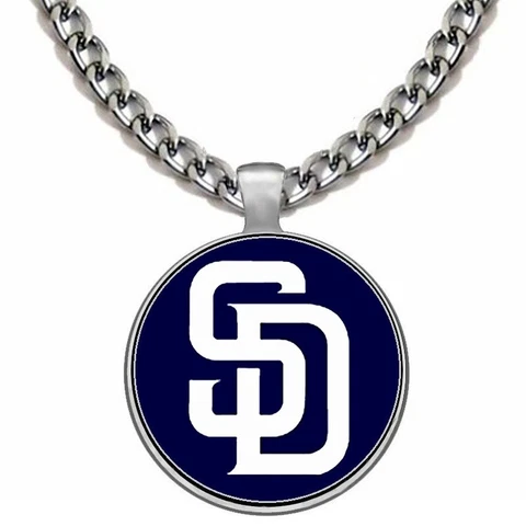 Large San Diego Padres Stainless Steel Chain Link Pendant Necklace Free Ship D5 Cover