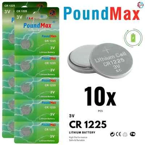 Baterías de monedas de litio Super PoundMax 10 X 1225 CR1225 DL1225 ECR1225, BR1225,3V - Imagen 1 de 6