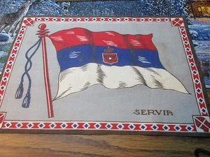 Bandiera Servia in feltro anteguerra    - Foto 1 di 1