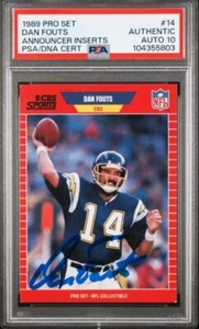 1989 Pro Set Dan Fouts HOF Signed Football Card #14 PSA/DNA Certified 10 Auto - Picture 1 of 3