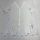 Cupshe White Button Front Swimsuit Coverup Dress Women?S Large New Defect