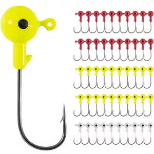 50Pcs 1/8 3/16 1/4 1/2 oz Lead Jig Heads Fishing Hooks Crappie Bass Trout Lures - Picture 1 of 10
