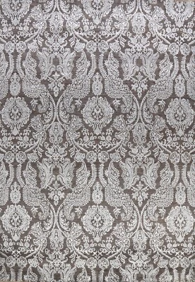 Vegetable Dye Versace Design Area Rug DARK BROWN/ SILVER Hand-knotted 8'x10' - Image 1 of 4