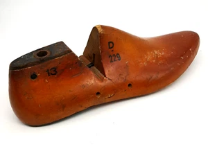 Molde de zapatos de madera Woodright de colección tamaño 13 pie derecho D229 primitivo rústico - Imagen 1 de 14