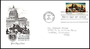 1426 Missouri SH FDC, Art Master Cachet, OF, POF. - Bild 1 von 3