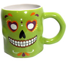 Halloween Coffee/Tea /Hot Chocolate Mug Lime Green Smiley Skelton  Face
