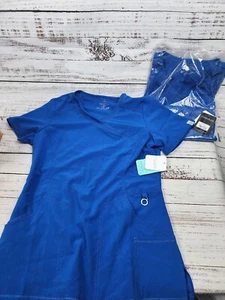 Cherokee Scrubs INFINITY Women's Medical Mock Wrap Tops 2625A SMALL BLUE - NEW - Picture 1 of 11
