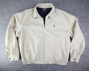 Polo Ralph Lauren giacca uomo XL beige full zip Harrington giacca a vento classica - Foto 1 di 10