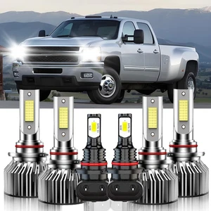 6000K LED Headlight + Fog Light Bulbs Kit For Chevy Silverado 1500 2003-2006 - Picture 1 of 11