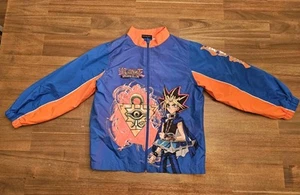 Yu-Gi-Oh! Enter The Shadow Realm Y2K Boys Windbreaker Blue Orange Jacket Sz 6/7 - Picture 1 of 15