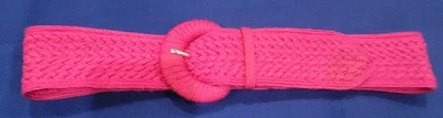 Cinturón Vintage Magenta 100% Nylon Tejido 2" Ancho Talla S Foto 1 de 4