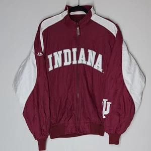 Giacca a vento vintage Majestic Indiana Hoosiers full zip uomo taglia M IU - Foto 1 di 7