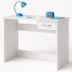 Schreibtisch für Kinder Cumputertisch Kinderschreibtisch mit Schublade in weiß - Bild 1 von 7