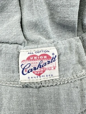 *RARE Vintage Carhartt Hat Cap 1940s Chore Railroad Hat Grey Union Made Poor Boy - Image 1 of 4