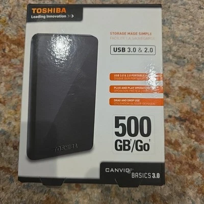 New Toshiba External Hard Drive v63700-A 500 GB USB 3.0 & USB 2.0 - Image 1 of 4