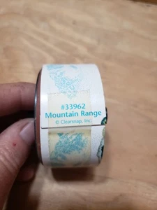 Clear snap Mountain Range Border boarder print rubber stamp roller wheel - Picture 1 of 2