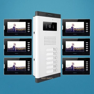 7" LCD Video Türsprechanlage Gegensprechsystem Mit IR Kamera für 6 Apartments - Picture 1 of 7