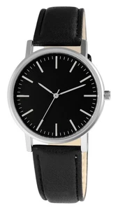 Armbanduhr Herren Business Uhr Lederarmband Männer Analog Quarzuhr Schwarz 5 ATM - Bild 1 von 12