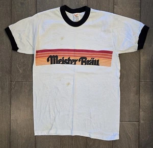 Vintage 70er Meister Brau Bier Ringer T-Shirt TEE Breweriana Gr. M Made In USA - Bild 1 von 4