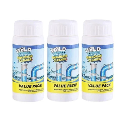 3x Fast Drain RemoverHot Sink Pipe Dredge Bomb Toilet- Quick Foaming Cleaner - Image 1 of 4