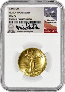 2009 $20 Ultra High Relief St Gaudens Double Eagle 1 oz .9999 Fine Gold NGC MS70 - Picture 1 of 4