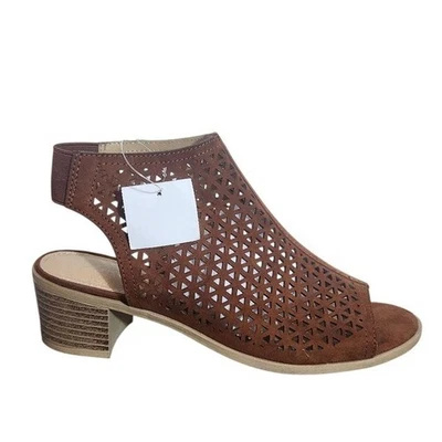 American Eagle Brown Sling Back Open Toe Block Heel Shoes NWT Size 5 Wide - Image 1 of 4