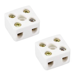 2 Way Ceramics Terminal Blocks Porcelain Ceramic Connectors 21.5X19.5X14.2Mm - Picture 1 of 3