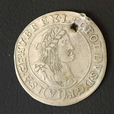 *Hungary, Leopold I, 6 Kreuzers Silver Coin 1668 Kremnica Mint[E7759]7j3 - Image 1 of 2