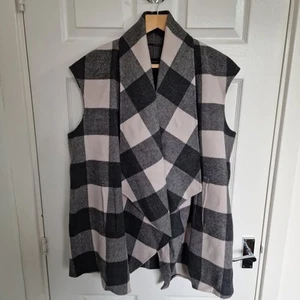 Abrigo Max Mara Sin Mangas Reino Unido 8 Gris Calce Relajado Cuadros Mezcla de Lana Buffalo Cuadros - Imagen 1 de 12