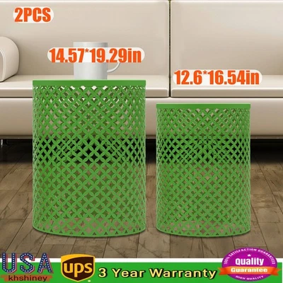 Mesas auxiliares de patio mesa auxiliar de metal para exteriores mesa auxiliar redonda Foto 1 de 4