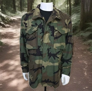 Chaqueta de Campo Militar de EE. UU. Clima Frío Bosque Camuflaje BDU Grande Reg - Imagen 1 de 10