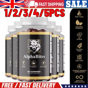 1-5PCS AlphaBites 7-in-1 Nitric Oxide Booster - Beet Root & L-Arginine Gummy New - Picture 1 of 11