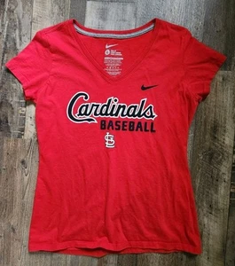 Nike Slim Fit St. Louis Cardinals Baseball T-Shirt Damen Large Rot V-Ausschnitt MLB - Bild 1 von 5