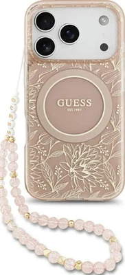 Guess IML Flower Electro Pearl Bracelet MagSafe Impact Case iPhone 17 Pro - Image 1 of 4