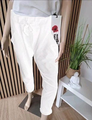 Wendy Trendy pantaloni da jogging larghi pantaloni da jogging pantaloni della tuta in bianco - Immagine 1 di 4