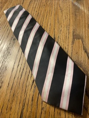 Corbata gruesa de microfibra de cachemira a rayas versículo 9 usada en excelente estado para hombre Foto 1 de 4