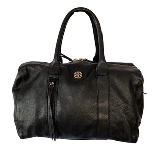 Bolso de mano Boston de cuero negro Tory Burch asa superior con bolsa antipolvo - Imagen 1 de 14