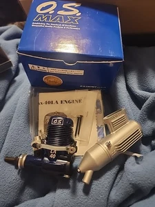 O.S. MAX LA 40 Blue #13360 with Muffler NIB NICE - Picture 1 of 6