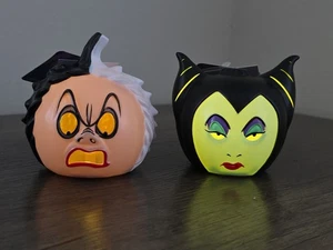 Disney Villains Mini Light Up Pumpkins Maleficent Cruella De Vil NEW Halloween - Picture 1 of 3