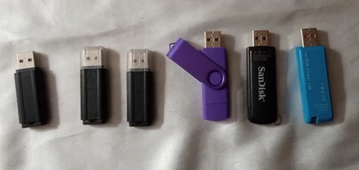 Lote de 6 unidades flash USB: HP 2 GB, SanDisk 4 GB, Cruzer 2 GB, 64 GB sin marca Foto 1 de 4