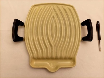 LE CREUSET  Grill Raymond Loewy en fonte émaillée jaune - jamais utilisé - Photo 1/4